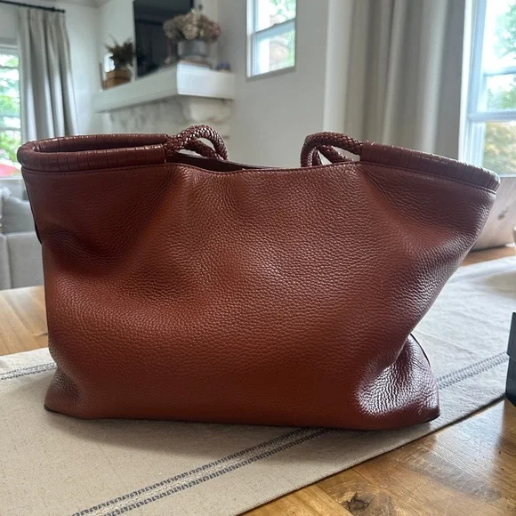 Tory Burch Taylor Desert Spice Rust Sienna Pebbled Leather Tote Bag - Picture 6 of 8